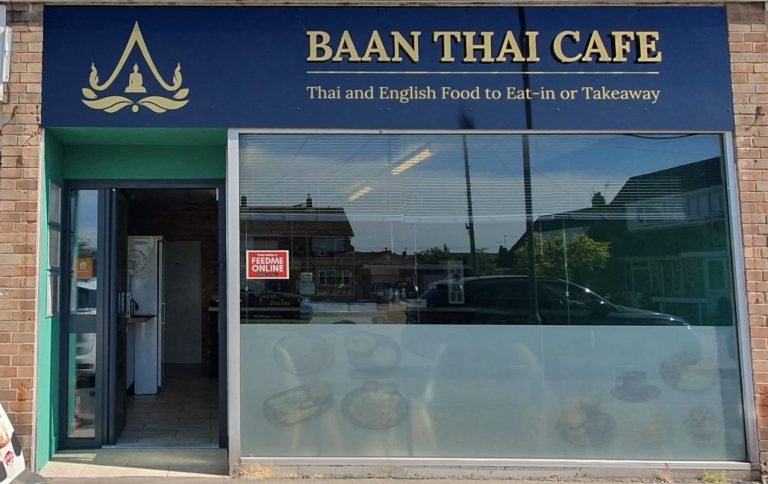 Baan Thai Café shopfront on Wye Avenue, Bridgwater